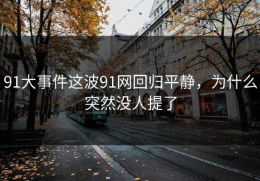 91大事件这波91网回归平静，为什么突然没人提了