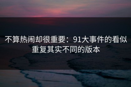 不算热闹却很重要：91大事件的看似重复其实不同的版本